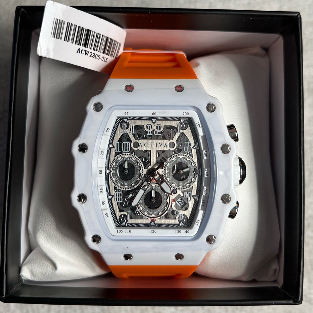 ActivaFury Invicta Men's Watch-44.3mm
MOD-ACW2305-015 White&Orange
Skeleton(NWT)